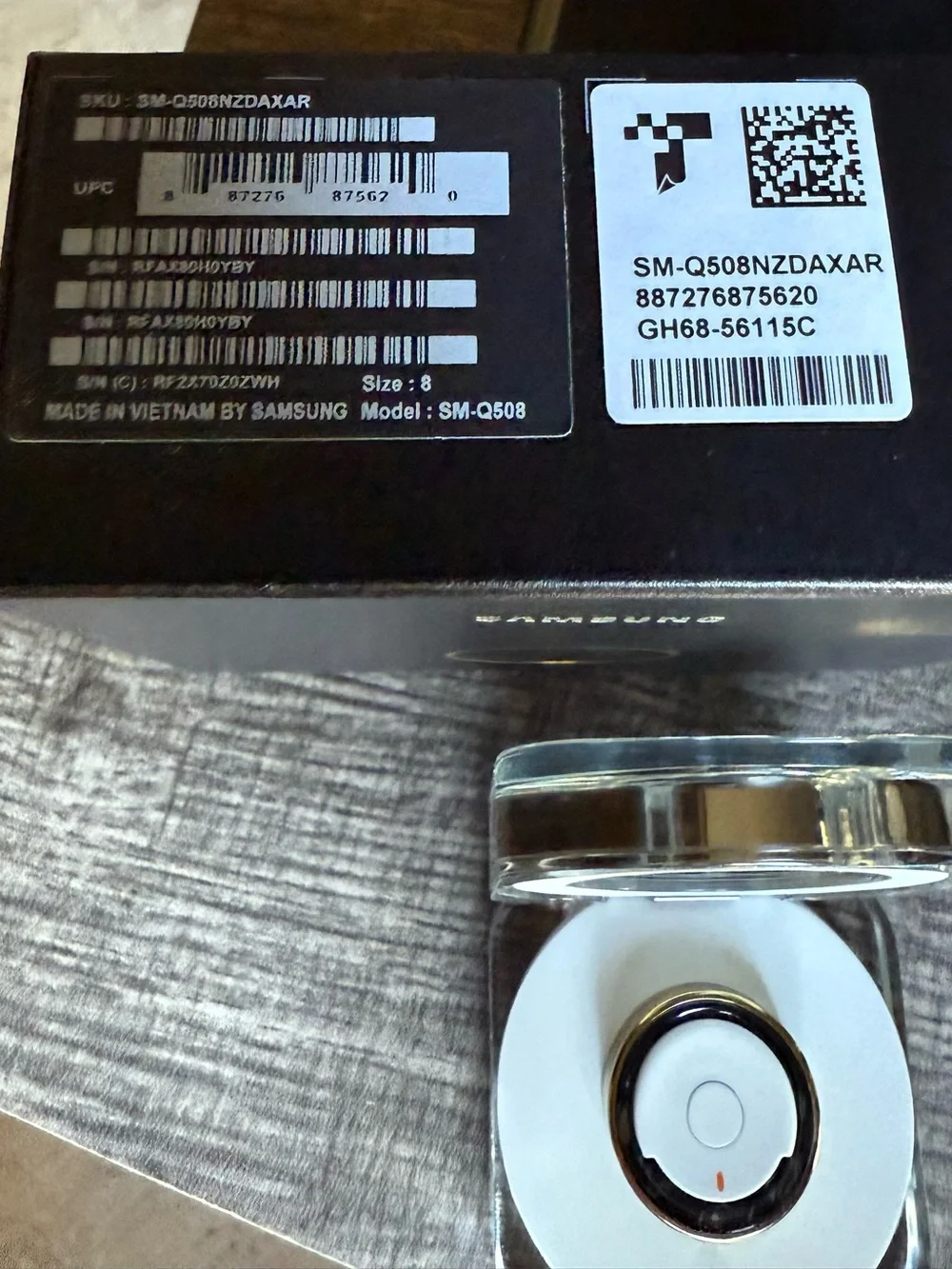 Samsung Galaxy Ring Box - Titanium Gold size 8 Never Used✨✨